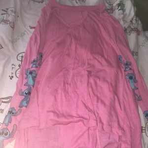 Pink long sleeve stitch shirt